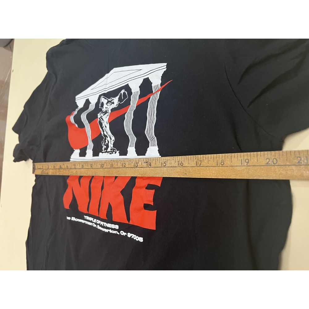 Nike Men Shirt L Black Logo Temple Of Fitness Graphic Short Sleeve Crew Neck - Picture 5 of 6